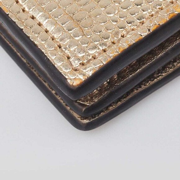 Gucci Gold Lizard Marmont GG Card Case Wallet - Picture 3 of 10